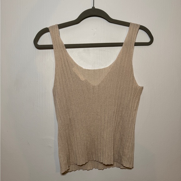 Oak + Fort Ribbed Knit Tank - S - Cream - Picture 2 of 4
